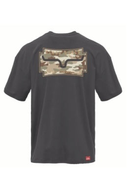 Kimes Ranch Camo Crest T-Shirt in Graphite Black