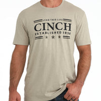 Cinch Men's Lead This Life Logo Graphic T-Shirt in Khaki