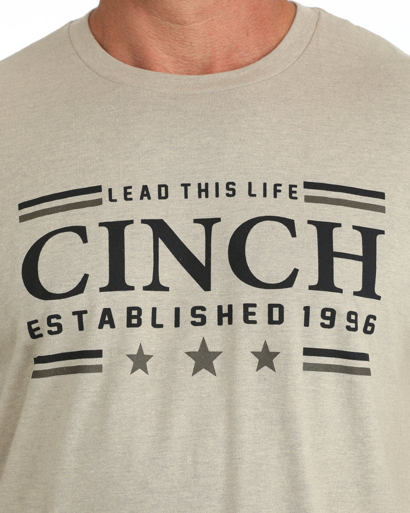 Cinch Men's Lead This Life Logo Graphic T-Shirt in Khaki