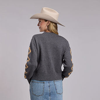 Stetson Women's Bronc Cropped Cardigan in Grey