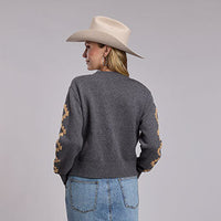 Stetson Women's Bronc Cropped Cardigan in Grey