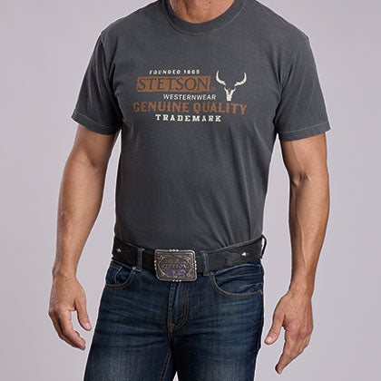 Stetson Unisex Genuine Quality Graphic T-Shirt in Grey