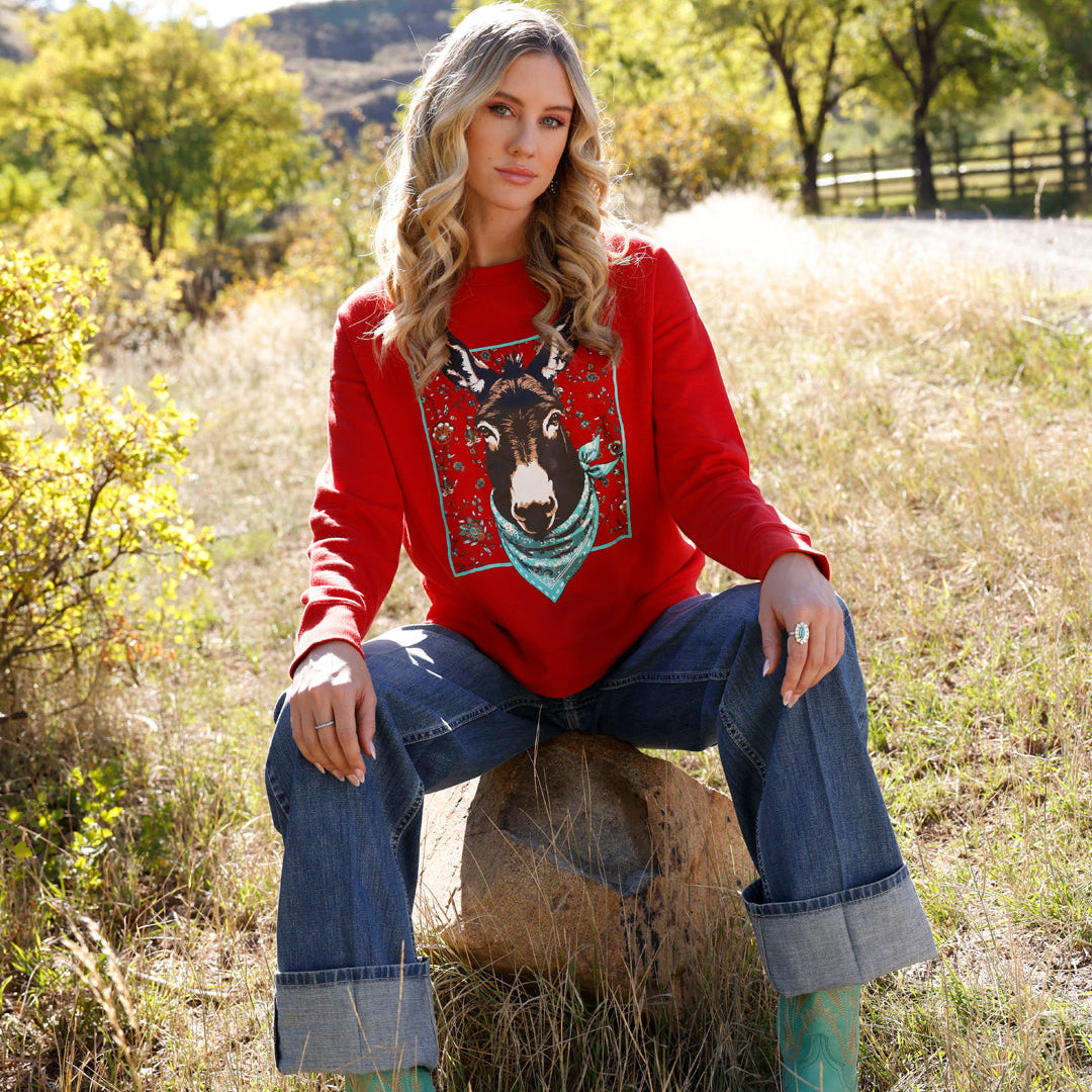 Cruel Women's Fleece Sweatshirt in Red
