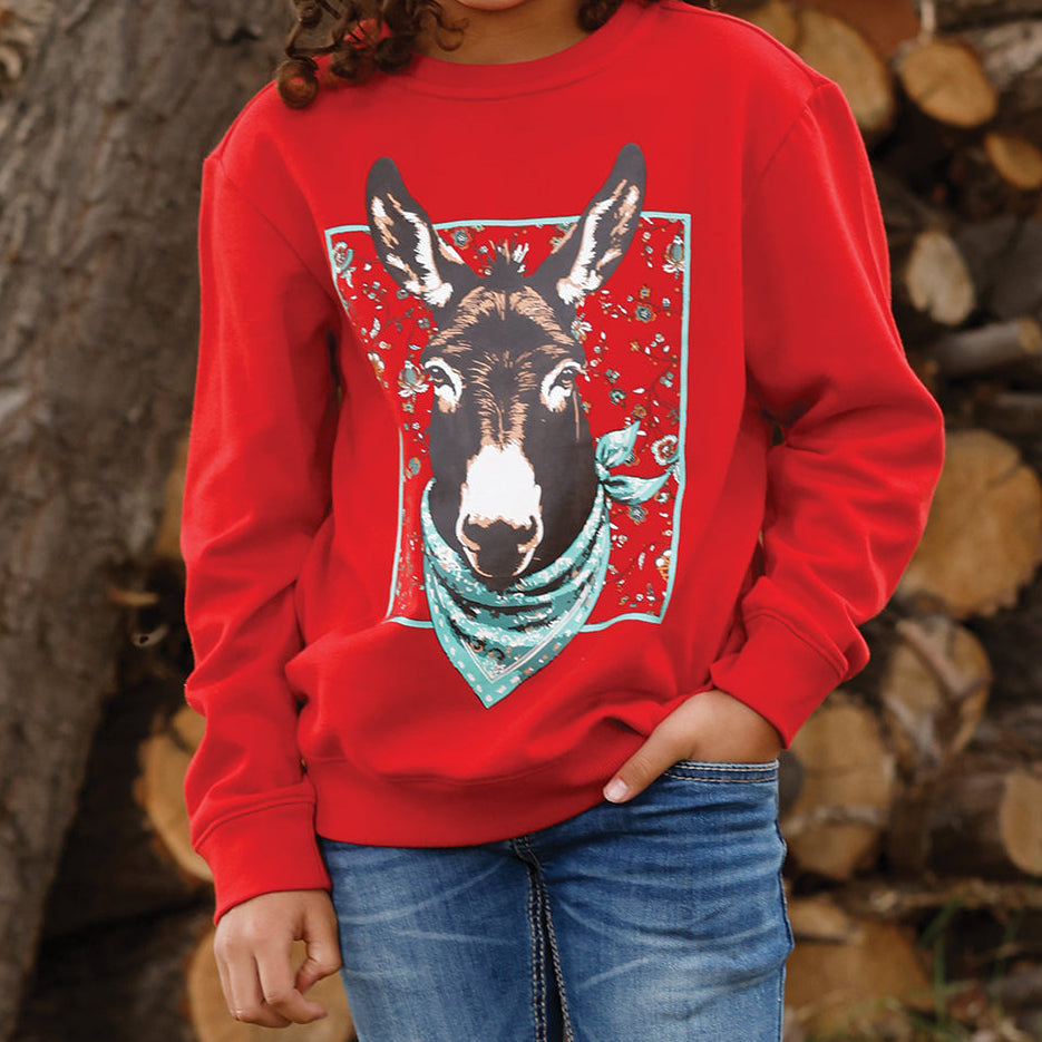 Cruel Girl's Fleece Sweatshirt in Red