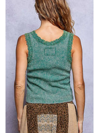 Women's Vintage Washed Tank in Pine Green
