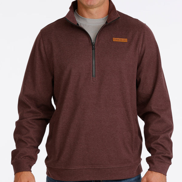 Cinch Men's Logo Half Zip Pullover in Purple