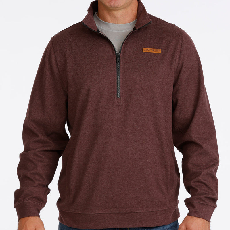Cinch Men's Logo Half Zip Pullover in Purple