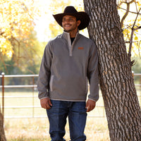 Cinch Men's Quarter Snap Pullover in Grey