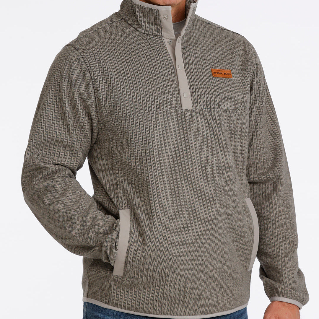 Cinch Men's Quarter Snap Pullover in Grey