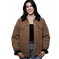 Scully Women's Sherpa Lined Trucker Jacket in Brown