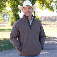Cinch Men's Quarter Snap Fleece Pullover in Brown