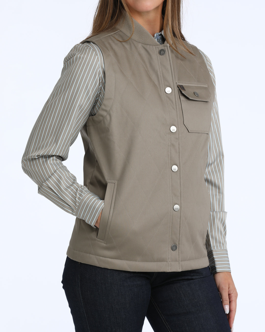 Cinch Women's Logo Barn Vest in Stone