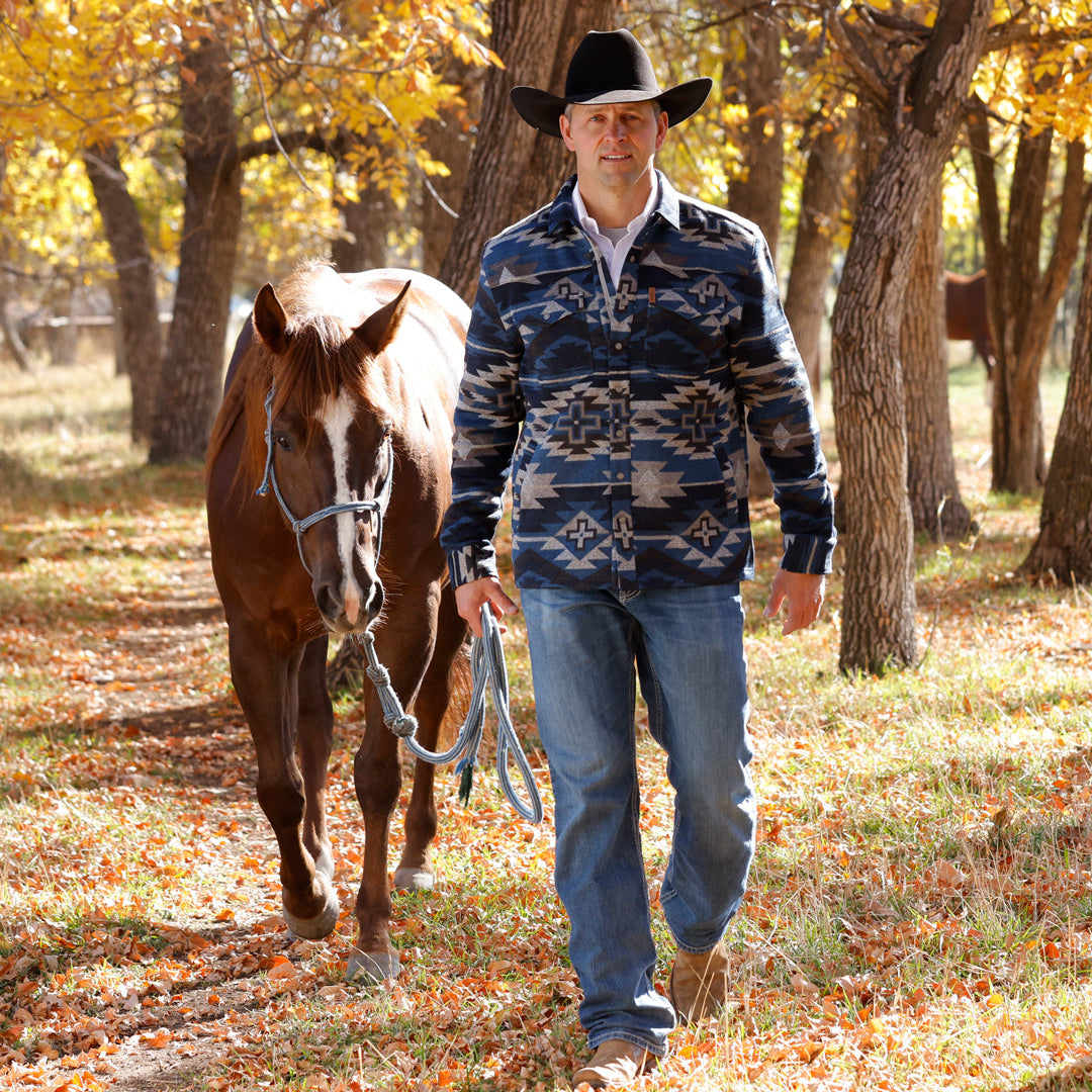 Cinch Men's Sweater Knit Shirt Jacket in Navy