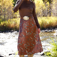 Cruel Women's Midi Skirt in Burgundy