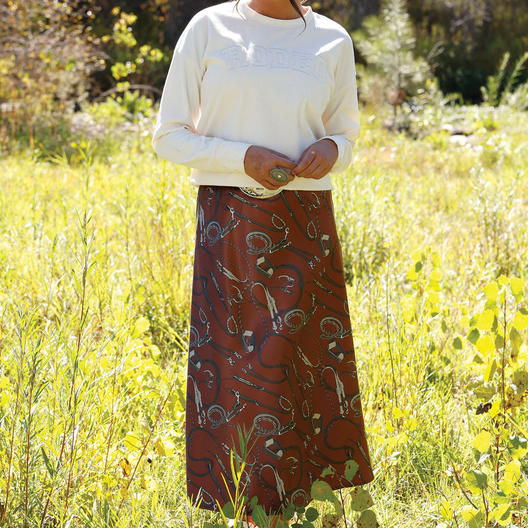 Cruel Women's Midi Skirt in Burgundy