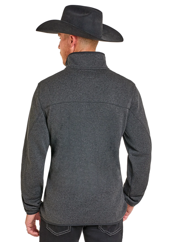 Panhandle Slim Men's Melange Henley Pullover in Black