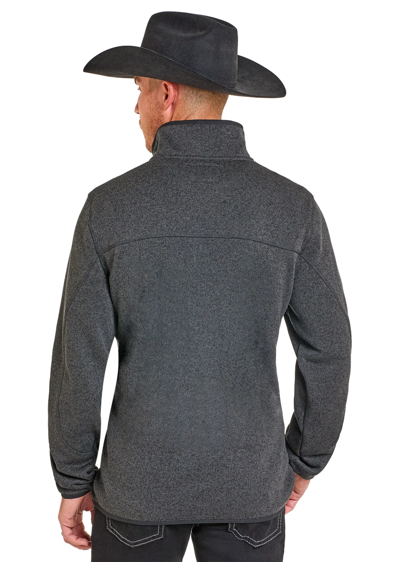 Panhandle Slim Men's Melange Henley Pullover in Black