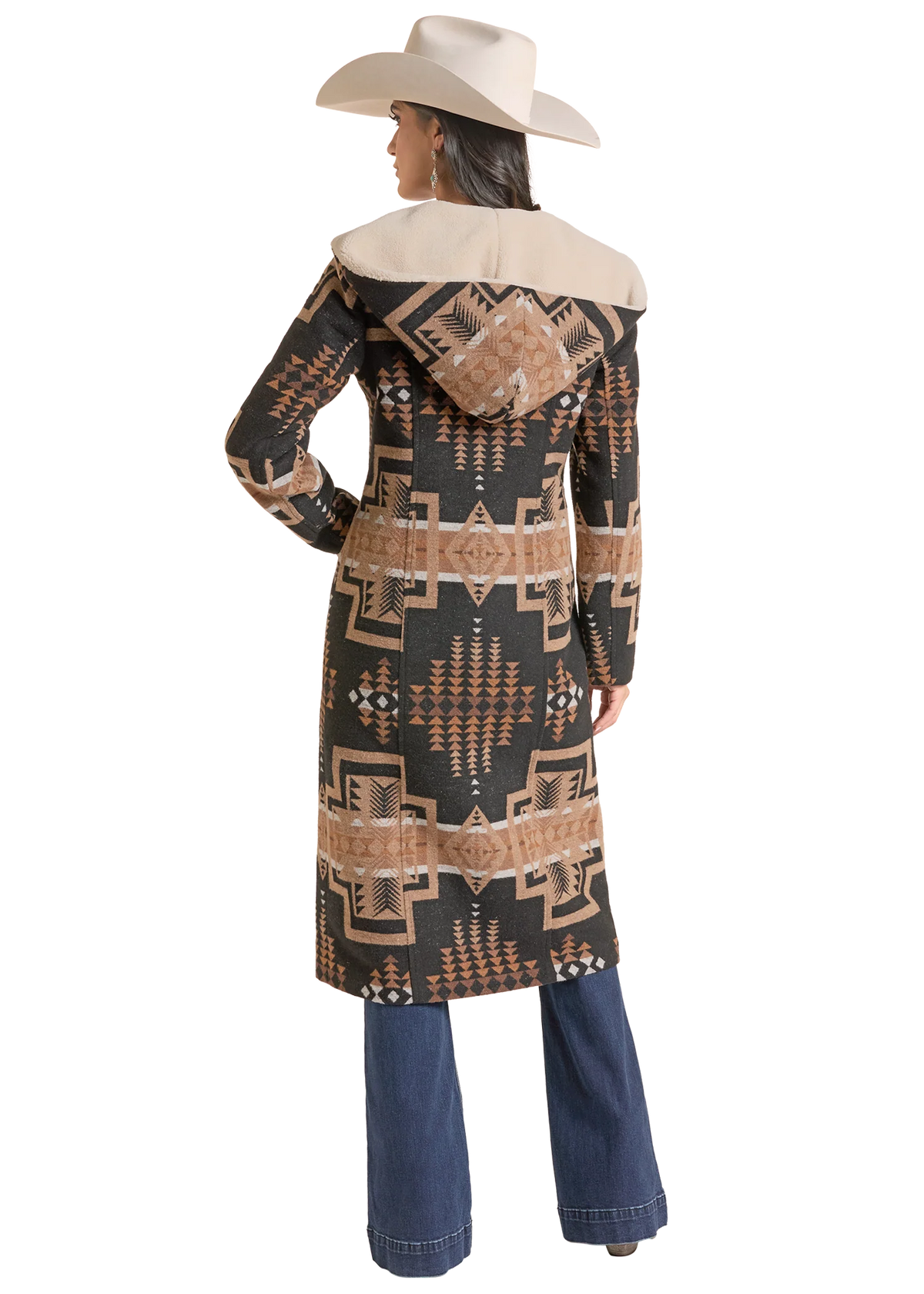 Panhandle Slim Women's Aztec Hooded Coat in Black