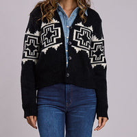 Stetson Women's Button Front Cardigan in Black
