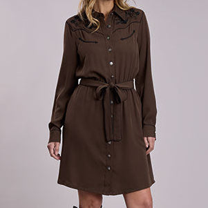 Stetson Women's Embroidered Dress in Brown
