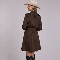 Stetson Women's Embroidered Dress in Brown