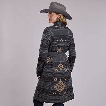 Stetson Women's Southwest Blanket Cardigan in Charcoal