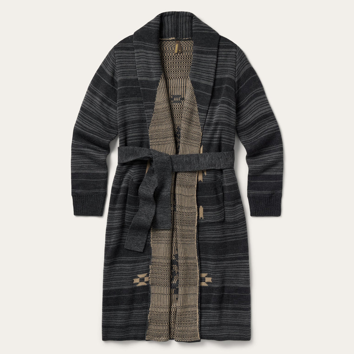 Stetson Women's Southwest Blanket Cardigan in Charcoal