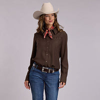 Stetson Women's L/S Western Snap Shirt in Brown