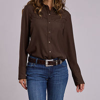 Stetson Women's L/S Western Snap Shirt in Brown