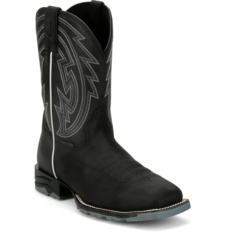 Justin Men's Lytle 11" Waterproof Steel Toe Boot in Black