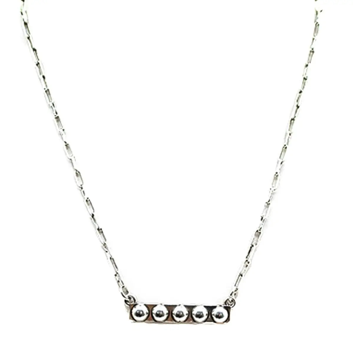 17" Western Bubble Bar Necklace in Silver