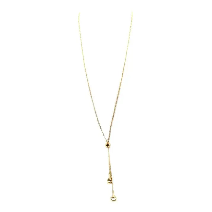 38" Western Snaffle Bit Bolo Necklace in Gold
