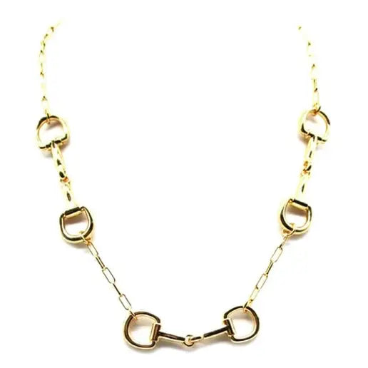 17" Western Snaffle Bit Chain Necklace in Gold