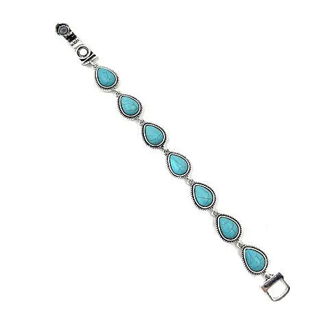 Western Turquoise Teardrop Magnetic Bracelet