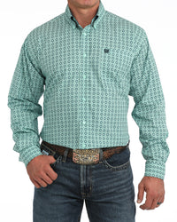 Cinch Men's L/S Classic Fit Button Down Western Shirt in Turquoise