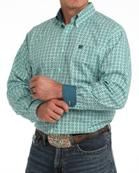Cinch Men's L/S Classic Fit Button Down Western Shirt in Turquoise