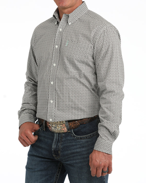 Cinch Men's L/S Modern Fit Western Button Down Shirt in White