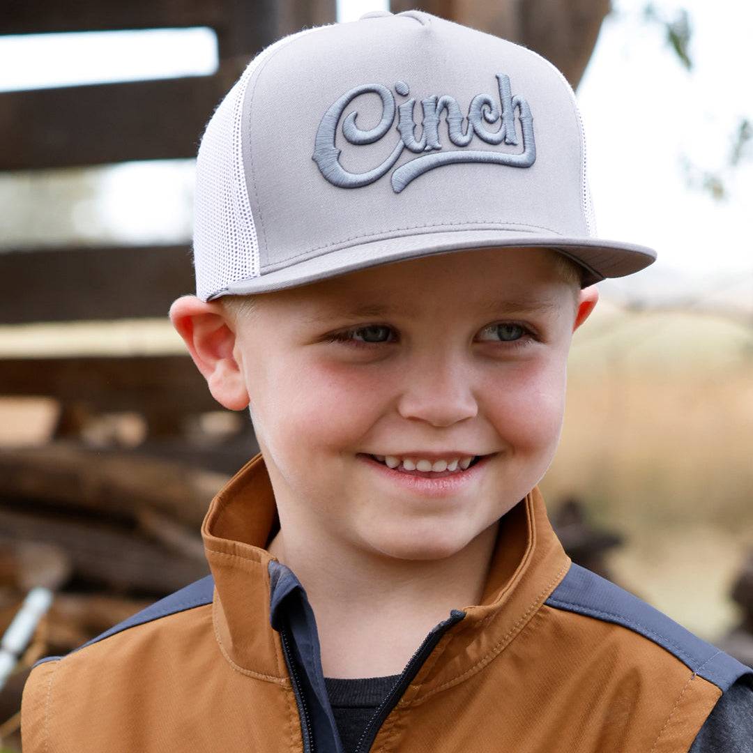 Cinch Youth Boys Trucker Cap in Grey