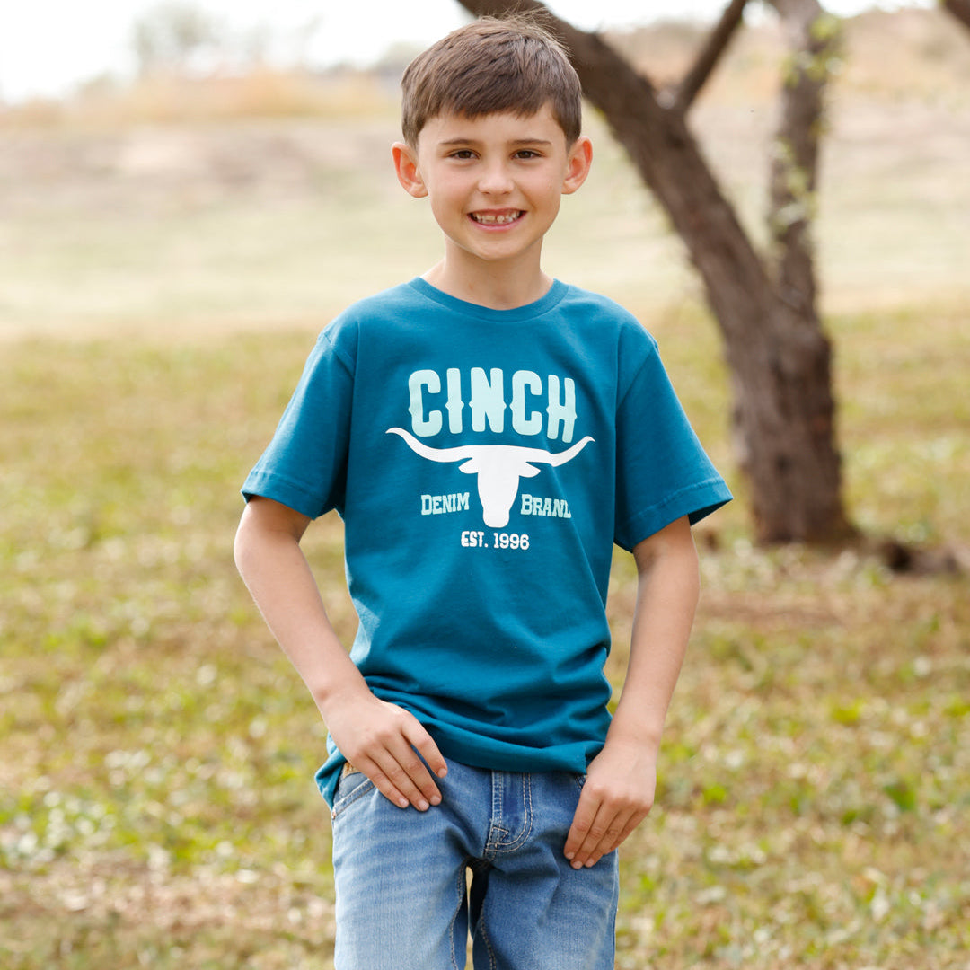 Cinch Youth Boy's Cinch Graphic Tee in Blue