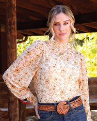 Cruel Women's L/S Mesh Top in Cream