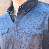 Red Dirt Hat Co. Men's S/S Cowboy Casual Polo in Diamond Stitch