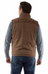 Scully Men's Quilted Lambskin Vest in Brown