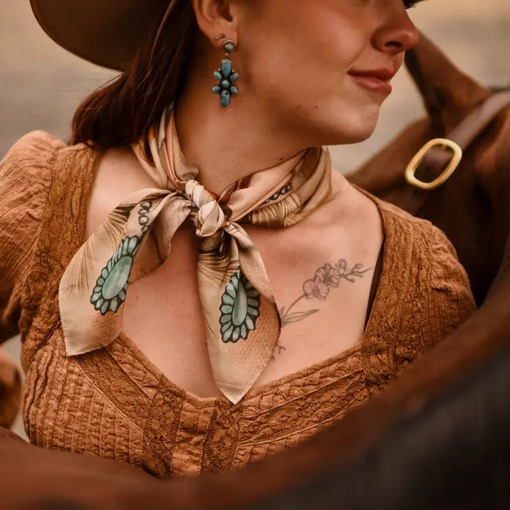 Tirzah Lane Art Hand Drawn Silk Wild Rags (Various Prints Available)