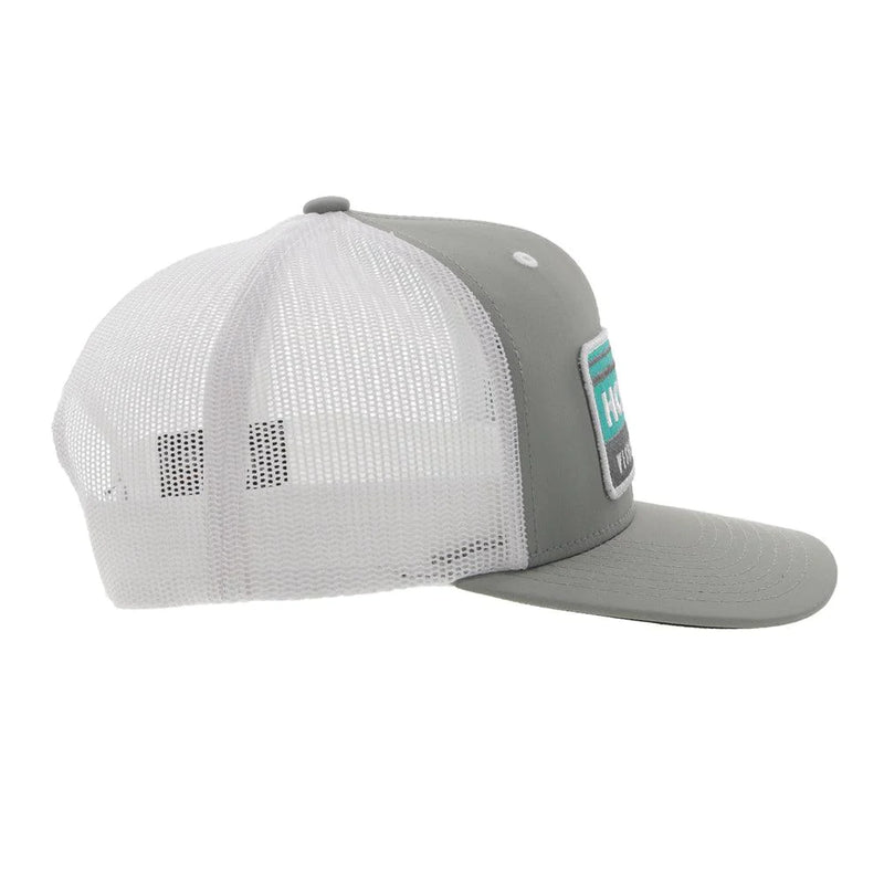Hooey "Horizon" Grey/White/Turquoise Trucker Hat