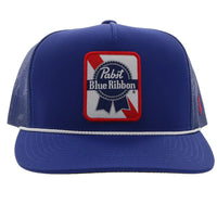 Hooey Pabst Blue Ribbon Rope Trucker Hat in Blue