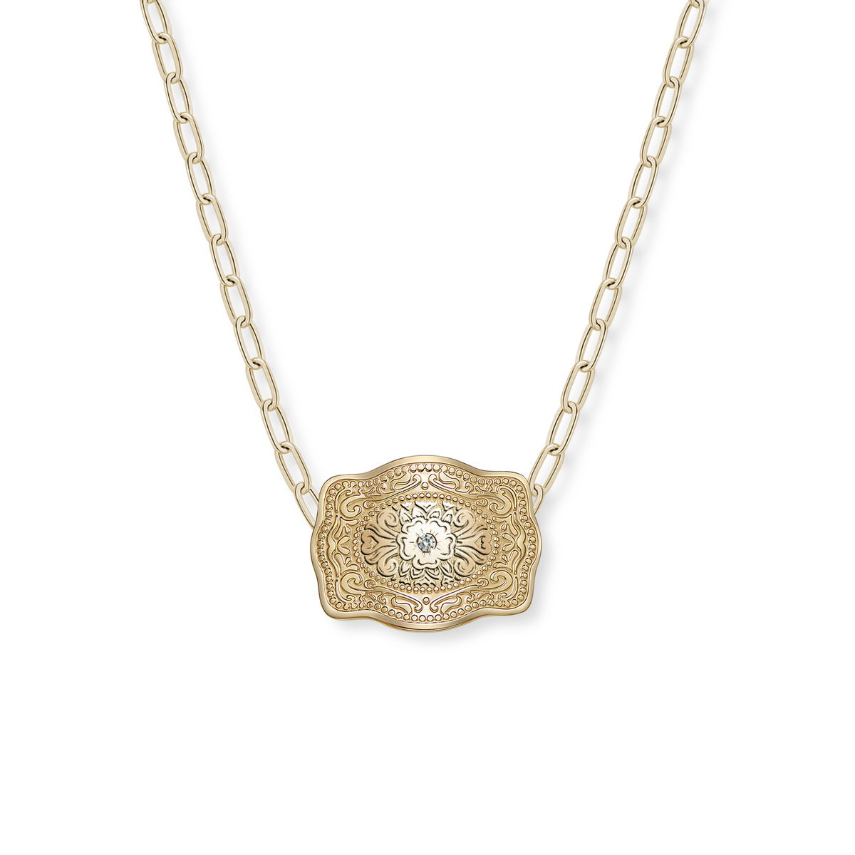 Spurwest Amelia Rose Mini Belt Buckle Necklace (Available in Silver or Gold)