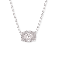 Spurwest Mini Belt Buckle Initial Necklace in Silver