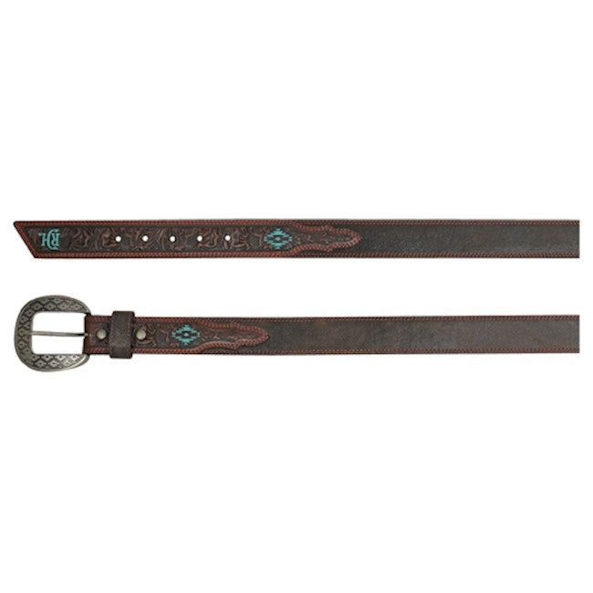 Red Dirt Hat Co. Men's Tooled Billets With Turquoise Accent Leather Belt