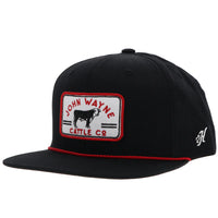 Hooey "John Wayne Cattle Co" Rope Trucker Hat in Black