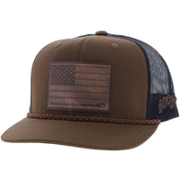 Hooey "Liberty Roper" Rope Trucker Hat in Brown & Black